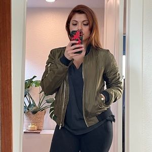 Green bomber jacket